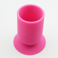 硅胶制品之粉色笔筒带底座吸盘